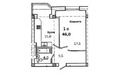 По ул. Первомайской: Планировка 1-комн 46 м²