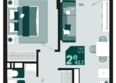 Первое место, квартал 1.1, литер 1: Планировка 2-комн 42,7 м²