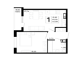 Горные высоты, литер 5.3: Планировка 1-комн 40,66 м²