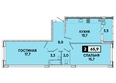 Кварталы 17/77, литер 3.2: Планировка 2-комн 65,9 м²