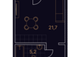 Морелло: Планировка 1-комн 38,1 м²