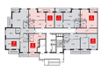 Красная площадь, литера 4: Типовой план этажа 1 подъезд