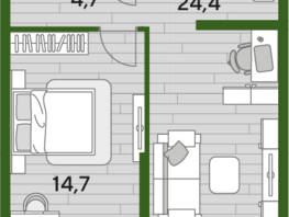 Продается 1-комнатная квартира ЖК DOGMA PARK (Догма парк), литера 12, 47.9 м², 7879550 рублей