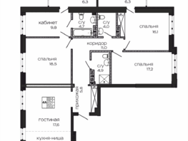 Продается 4-комнатная квартира ЖК Театрал, 130.9  м², 24871000 рублей