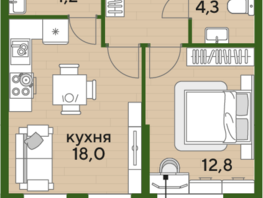 Продается 1-комнатная квартира ЖК DOGMA PARK (Догма парк), литера 19, 45 м², 6862500 рублей