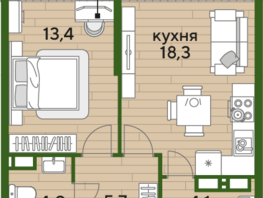 Продается 1-комнатная квартира ЖК DOGMA PARK (Догма парк), литера 20, 45.5 м², 6447714 рублей