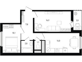 Продается 2-комнатная квартира ЖК 5 элемент Аске, лит 5-12 стр.1, сек.1,2, 52.2  м², 5616720 рублей