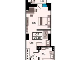 Продается Студия ЖК Рубин, литер 3, 28.8  м², 5760000 рублей