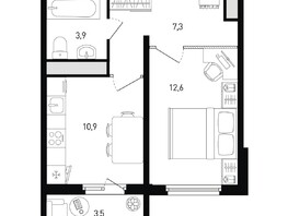 Продается 1-комнатная квартира ЖК 5 элемент Аске, лит 5-12 стр.1, сек.1,2, 36  м², 4258800 рублей