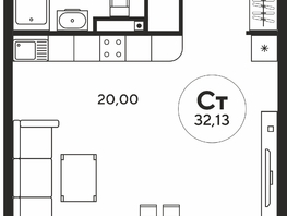 Продается Студия ЖК Гринсайд, 5.1-5.5, 32.29  м², 7270000 рублей