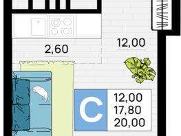 Продается Студия ЖК Традиции, Литер 1, 20  м², 3100000 рублей