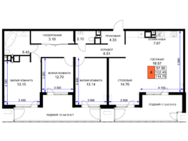 Продается 4-комнатная квартира ЖК Сегодня, литер 5, 114.75  м², 15261750 рублей