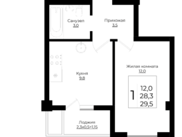 Продается 1-комнатная квартира ЖК Клубный квартал Европа 6, литера 5, 29.4  м², 6585600 рублей