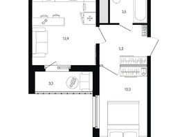 Продается 1-комнатная квартира ЖК Левенцовка Парк, лит 8-11 стр.1, сек.1,2,3, 34.7  м², 3973150 рублей