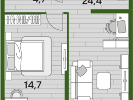 Продается 1-комнатная квартира ЖК DOGMA PARK (Догма парк), литера 20, 47.9  м², 6543715 рублей