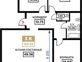 Продается 3-комнатная квартира ЖК Сердце, 124.52  м², 37356000 рублей