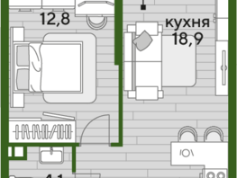 Продается 1-комнатная квартира ЖК DOGMA PARK (Догма парк), литера 16, 39.6 м², 6224804 рублей