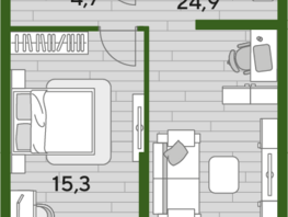 Продается 1-комнатная квартира ЖК DOGMA PARK (Догма парк), литера 20, 48.9  м², 6924729 рублей
