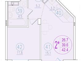 Продается 2-комнатная квартира ЖК Состояние, литера 1, 42.4  м², 8564800 рублей