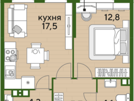 Продается 1-комнатная квартира ЖК DOGMA PARK (Догма парк), литера 3, 44.4 м², 7481400 рублей