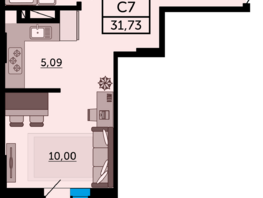 Продается Студия ЖК Город у реки, литер 12, 31.59  м², 4359420 рублей