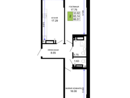 Продается 2-комнатная квартира ЖК Октябрь Парк, 2.1, 66.51  м², 8313750 рублей