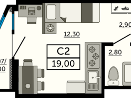 Продается Студия ЖК Акватория, литер 1, 18.55  м², 3543050 рублей