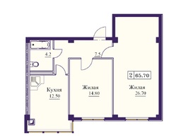 Продается 2-комнатная квартира ЖК Новый город, 65.7  м²