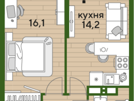 Продается 1-комнатная квартира ЖК DOGMA PARK (Догма парк), литера 19, 40.5 м², 6868800 рублей