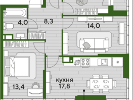 Продается 3-комнатная квартира ЖК DOGMA PARK (Догма парк), литера 18, 72.1 м², 9454906 рублей