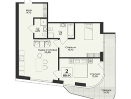 Продается 2-комнатная квартира ЖК Нега, 88.4  м&sup2;, 34393788 рублей