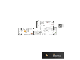Продается 2-комнатная квартира ЖК Рекорд 2, литера 1, 68.9 м², 13752441 рублей