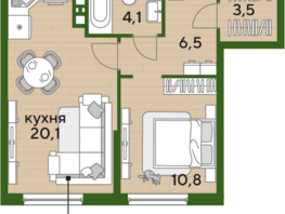 Продается 1-комнатная квартира ЖК DOGMA PARK (Догма парк), литера 18, 45 м², 6504750 рублей