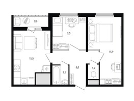 Продается 2-комнатная квартира ЖК Левенцовка Парк, лит 8-11 стр.1, сек.1,2,3, 54.9  м², 5638230 рублей