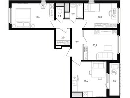 Продается 3-комнатная квартира ЖК 5 элемент Аске, лит 5-12 стр.2, сек.3,4,5,6, 69.9  м², 9010110 рублей