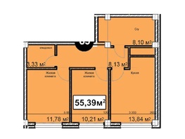 Продается 2-комнатная квартира ЖК Николаевский-Ессентуки, 55.39 м²