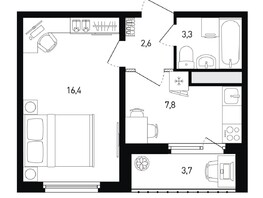 Продается 1-комнатная квартира ЖК 5 элемент Аске, лит 5-12 стр.2, сек.3,4,5,6, 32  м², 4793600 рублей