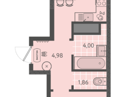 Продается 1-комнатная квартира ЖК Теплые края, литер 9, 41.72  м&sup2;, 4922960 рублей