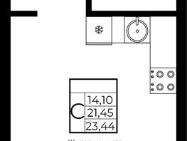 Продается Студия ЖК Клубный квартал Европа, 9, литера 1, 23.44  м², 4970217 рублей