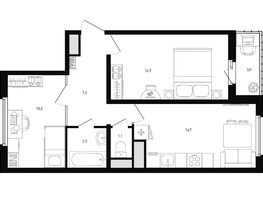 Продается 2-комнатная квартира ЖК Левенцовка Парк, лит 8-11 стр.1, сек.1,2,3, 52.8  м², 5533440 рублей