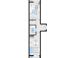 Продается 1-комнатная квартира ЖК Резиденция морей, корпус Б, 49.09  м², 12726583 рублей