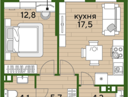 Продается 1-комнатная квартира ЖК DOGMA PARK (Догма парк), литера 16, 44.4 м², 6779170 рублей