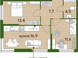 Продается 2-комнатная квартира ЖК DOGMA PARK (Догма парк), литера 20, 54.1 м², 7364525 рублей