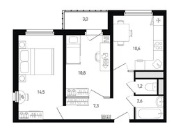 Продается 2-комнатная квартира ЖК 5 элемент Аске, лит 5-11 стр.2, сек.5,6, 49  м², 5027400 рублей