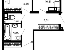 Продается 2-комнатная квартира ЖК Долина, литер 1, 59.62  м², 7154400 рублей