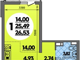 Продается Студия ЖК Предгорье ЛАГО-НАКИ, литера 8, 26.53  м², 4186000 рублей
