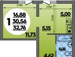 Продается Студия ЖК Предгорье ЛАГО-НАКИ, литера 8, 32.76 м², 4589000 рублей