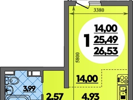 Продается Студия ЖК Предгорье ЛАГО-НАКИ, литера 8, 26.53 м², 3794000 рублей