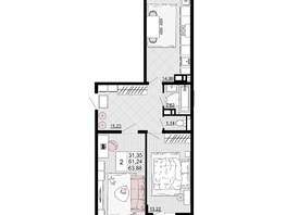 Продается 2-комнатная квартира ЖК Дружба, 1, 63.88  м&sup2;, 8176640 рублей