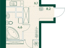 Продается 2-комнатная квартира ЖК Green Apple (Грин эпл), блок 1, 48.8  м&sup2;, 11882800 рублей